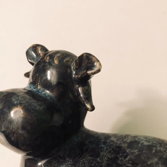 Vintage Cow Figurine  5 Inch Long Ceramic Figure Chip on Ear - Picture 13 of 15